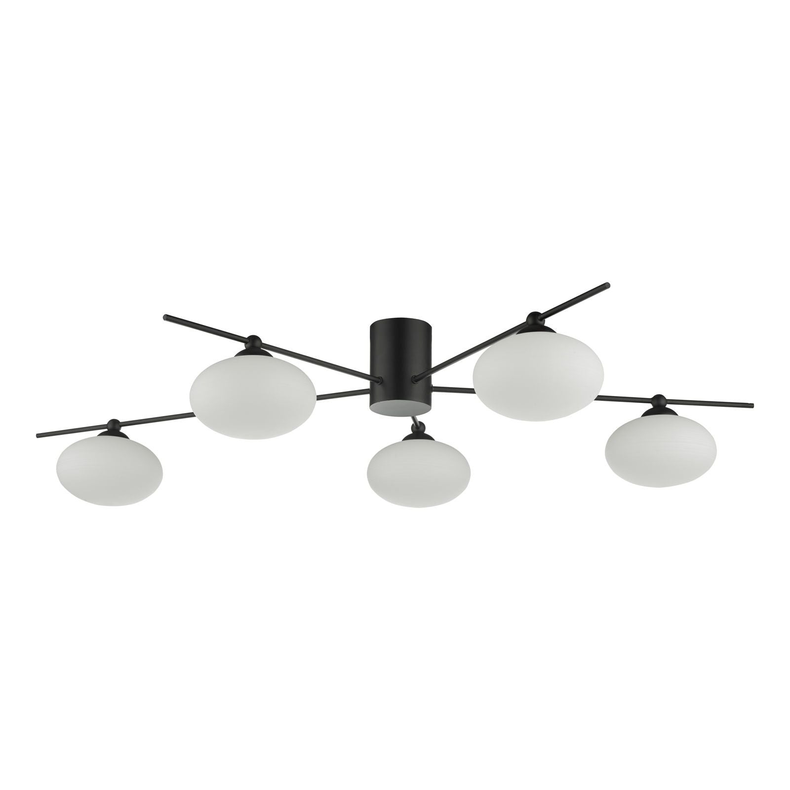 Jasper 5 Light Semi Flush Black