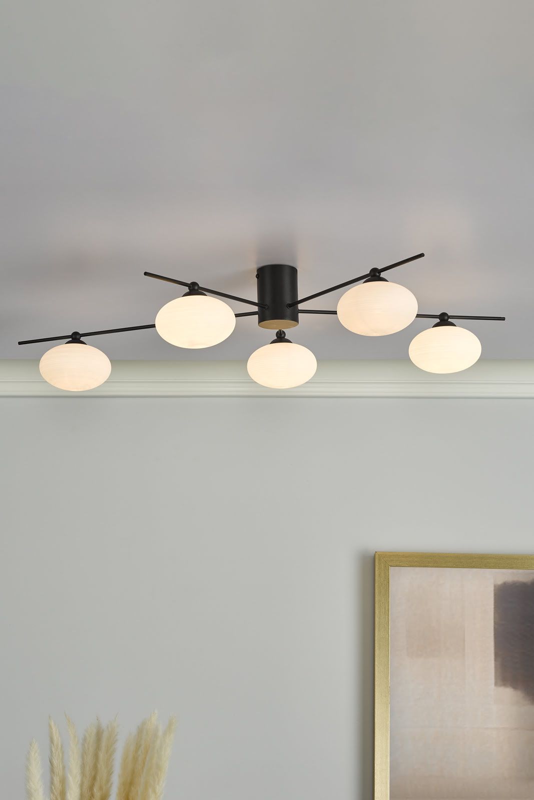 Jasper 5 Light Semi Flush Black