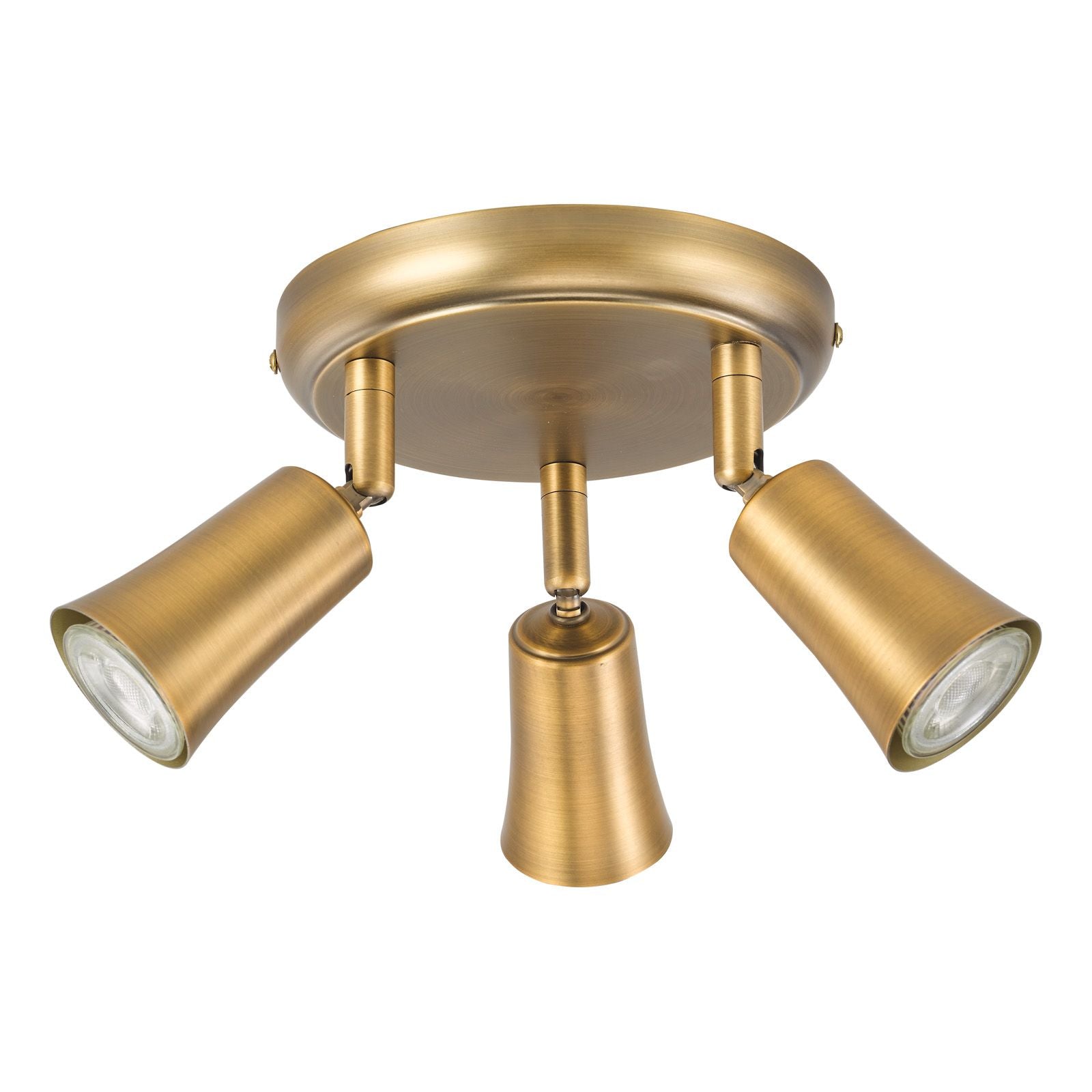 Jedrek 3 Light Single Spotlight- Aged Brass