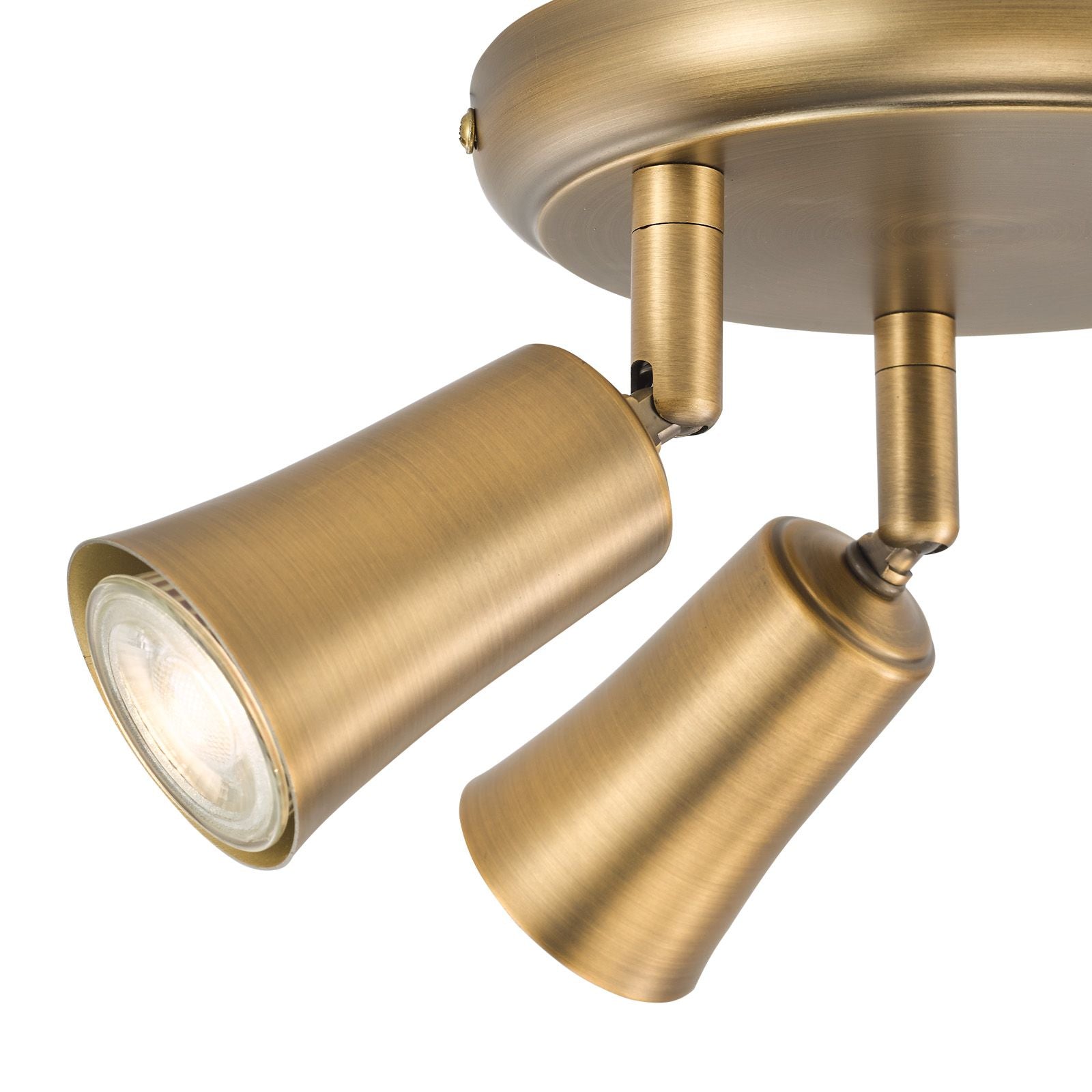Jedrek 3 Light Single Spotlight- Aged Brass
