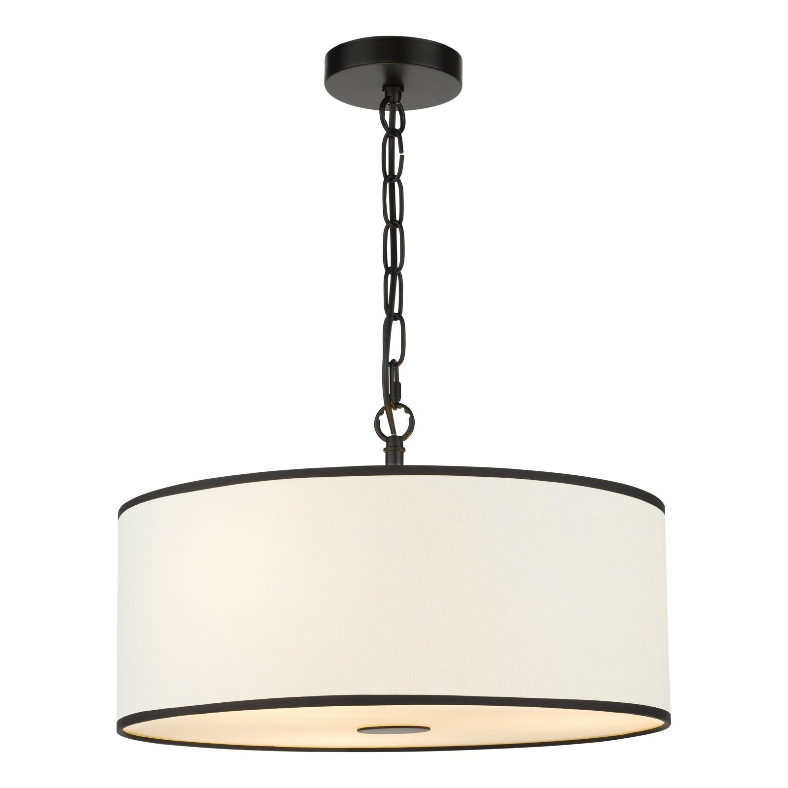 Jemima 3 Light Pendant- White and Matt Black With Shade