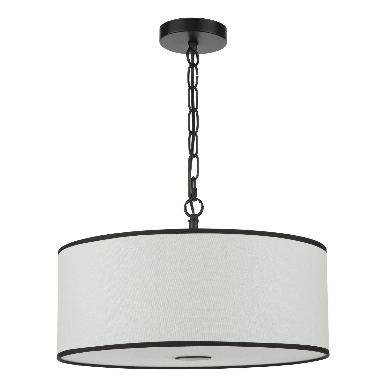 Jemima 3 Light Pendant- White and Matt Black With Shade