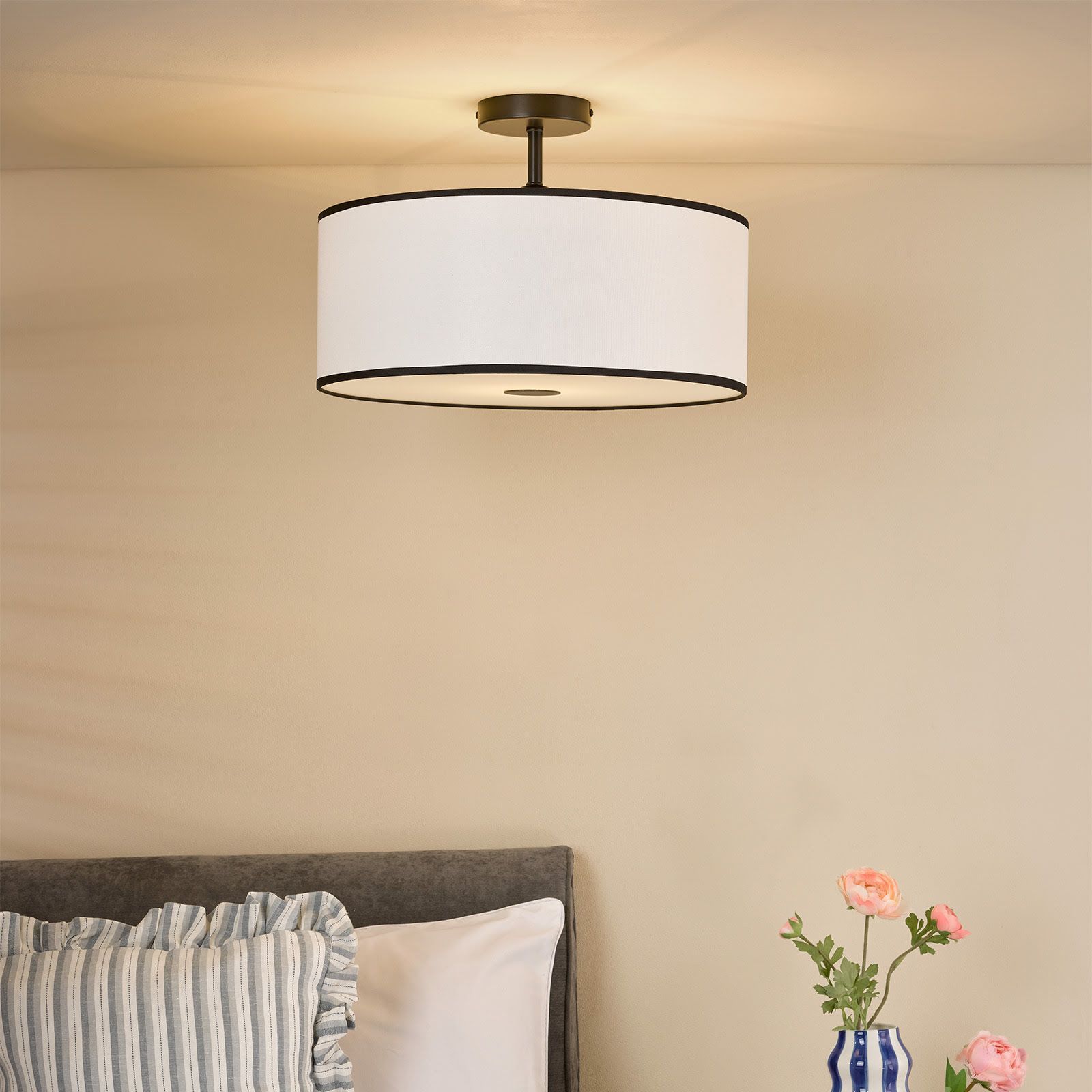 Jemima Easy Fit Pendant - White and White Frosted Acrylic With Shade