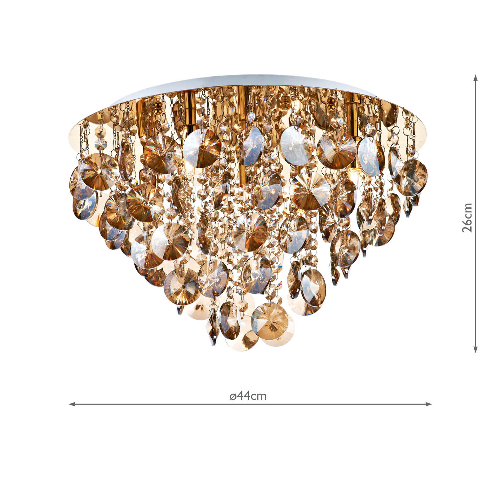 Jester 5 Light Flush Light - Gold