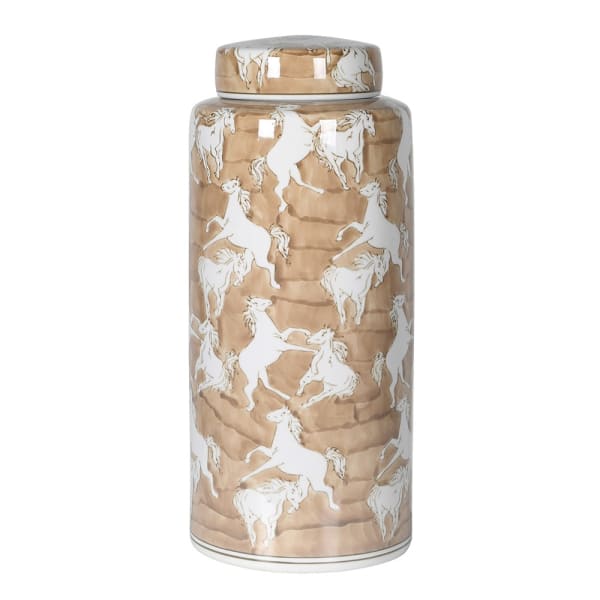 Large Wild Horses Lidded Jar - Christmas Gift