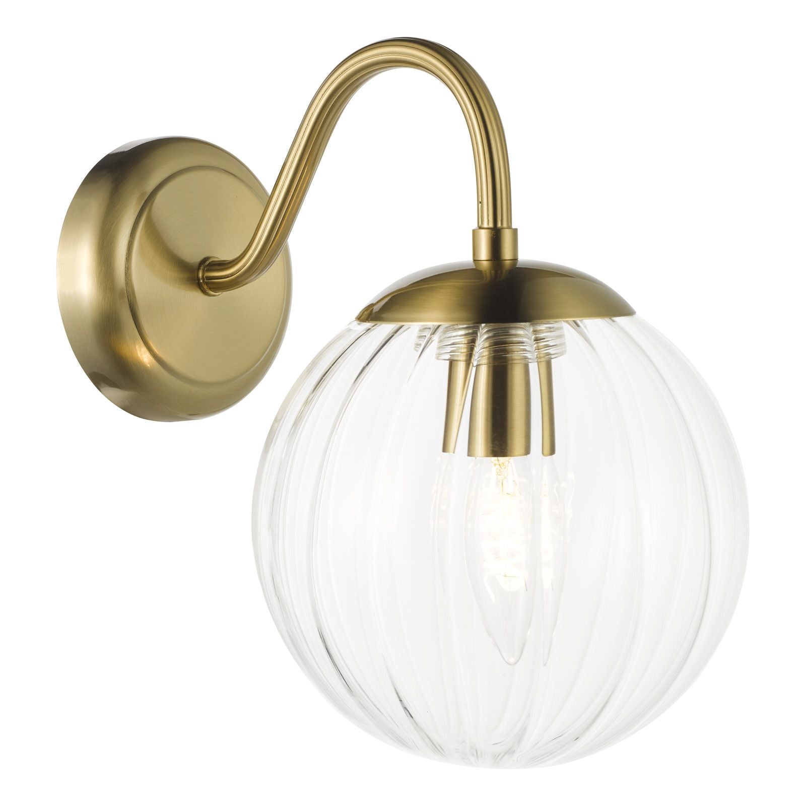 Jocelyn Wall Light-  Natural Brass and Glass