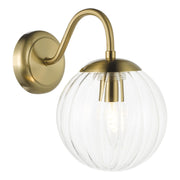 Jocelyn Wall Light-  Natural Brass and Glass