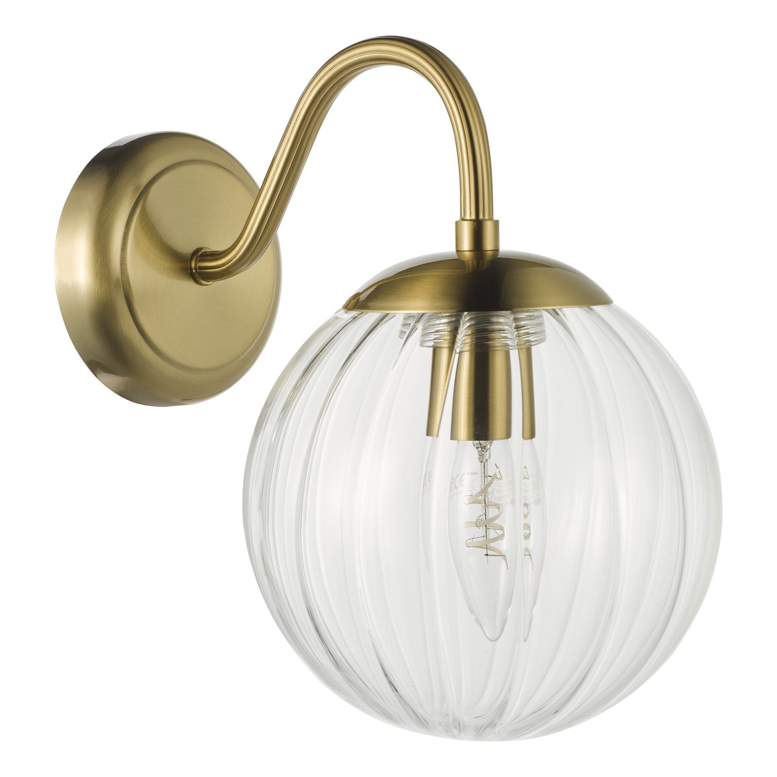 Jocelyn Wall Light-  Natural Brass and Glass
