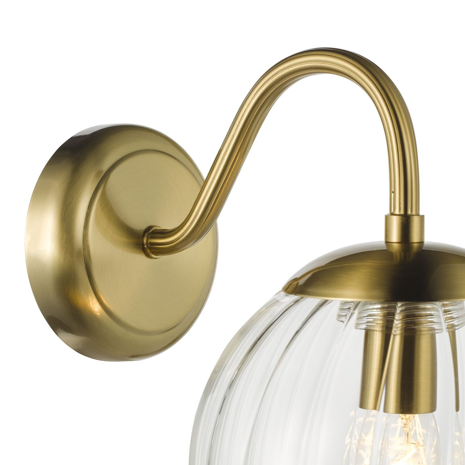 Jocelyn Wall Light-  Natural Brass and Glass