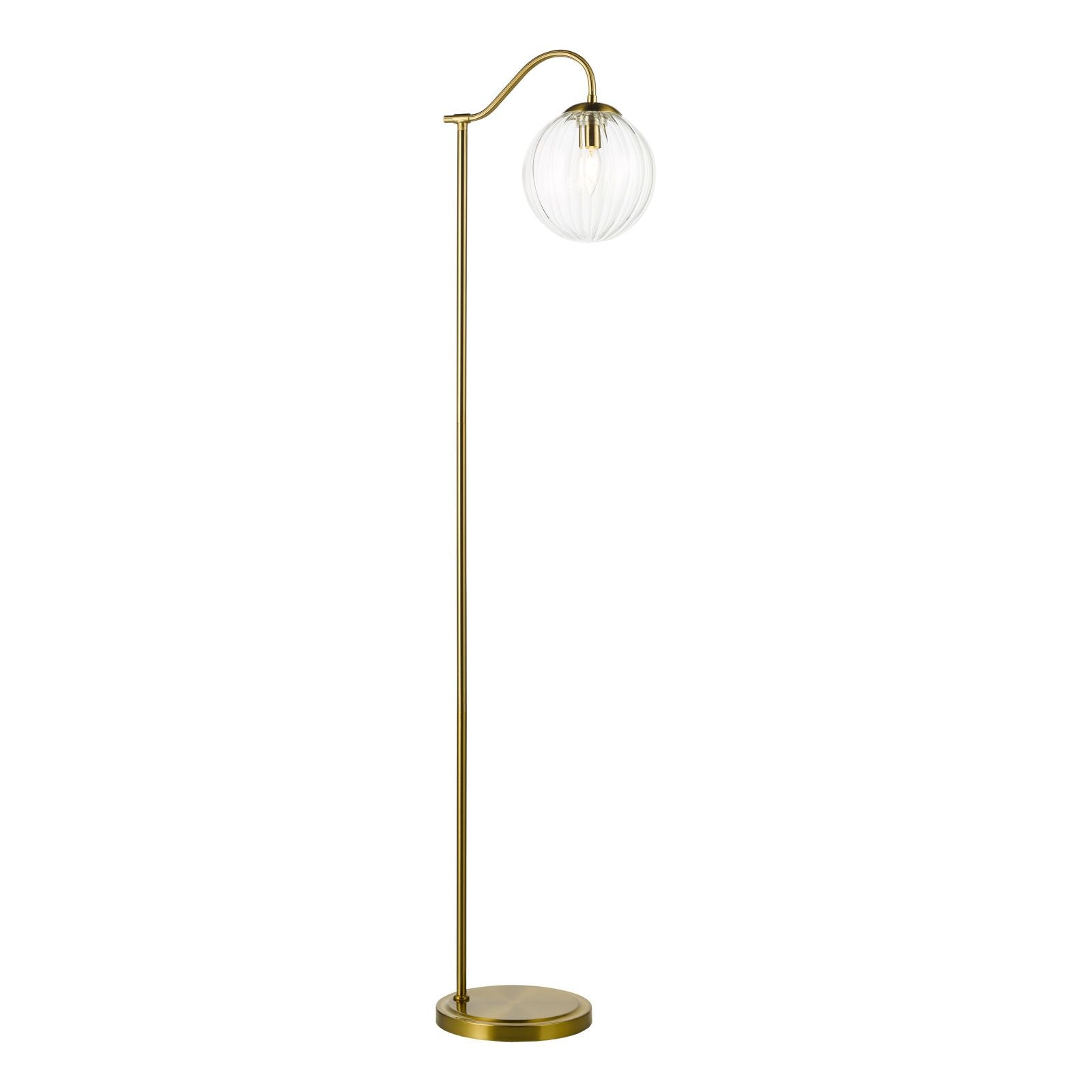 Jocelyn Floor Lamp- Natural Brass and Glass