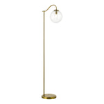 Jocelyn Floor Lamp- Natural Brass and Glass