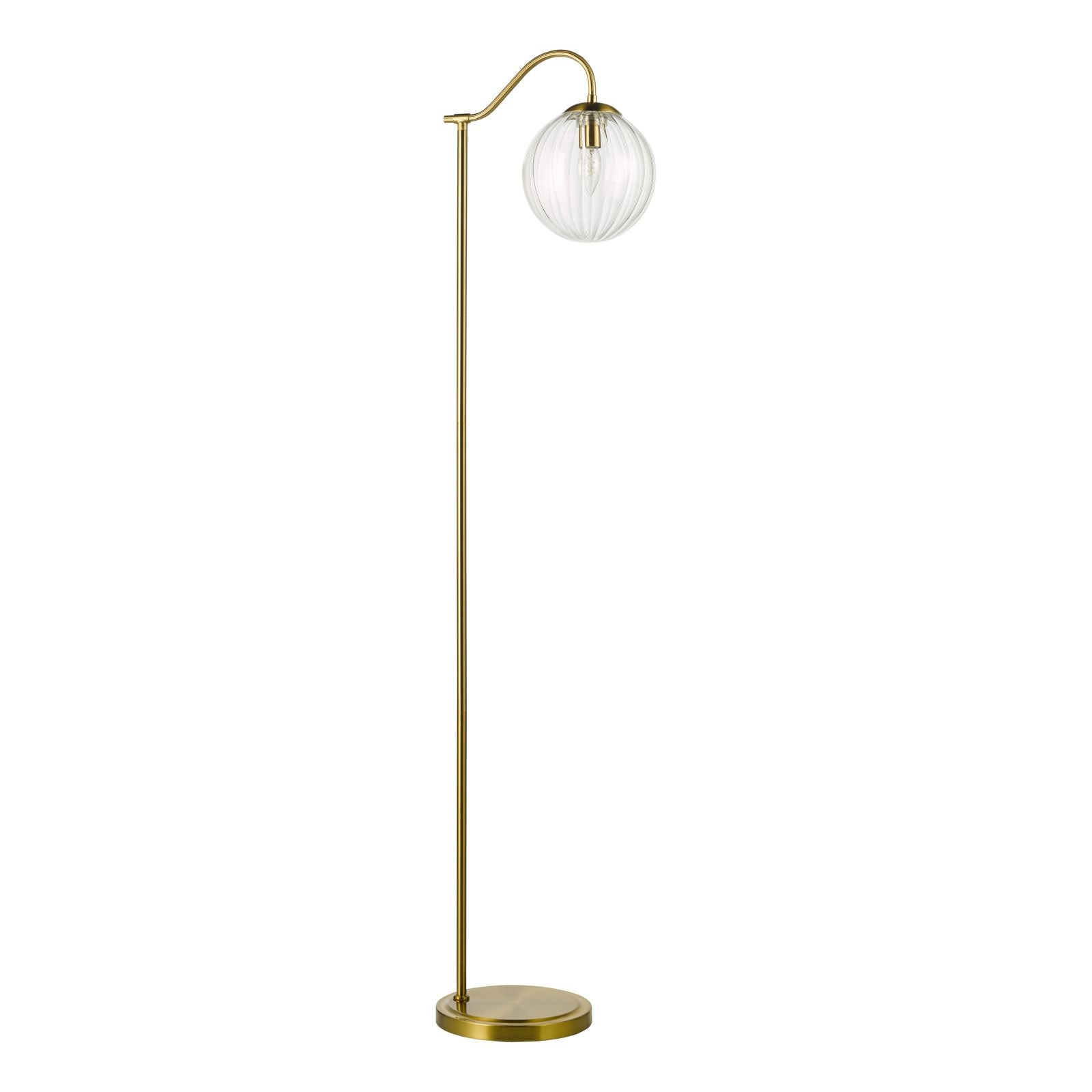 Jocelyn Floor Lamp- Natural Brass and Glass