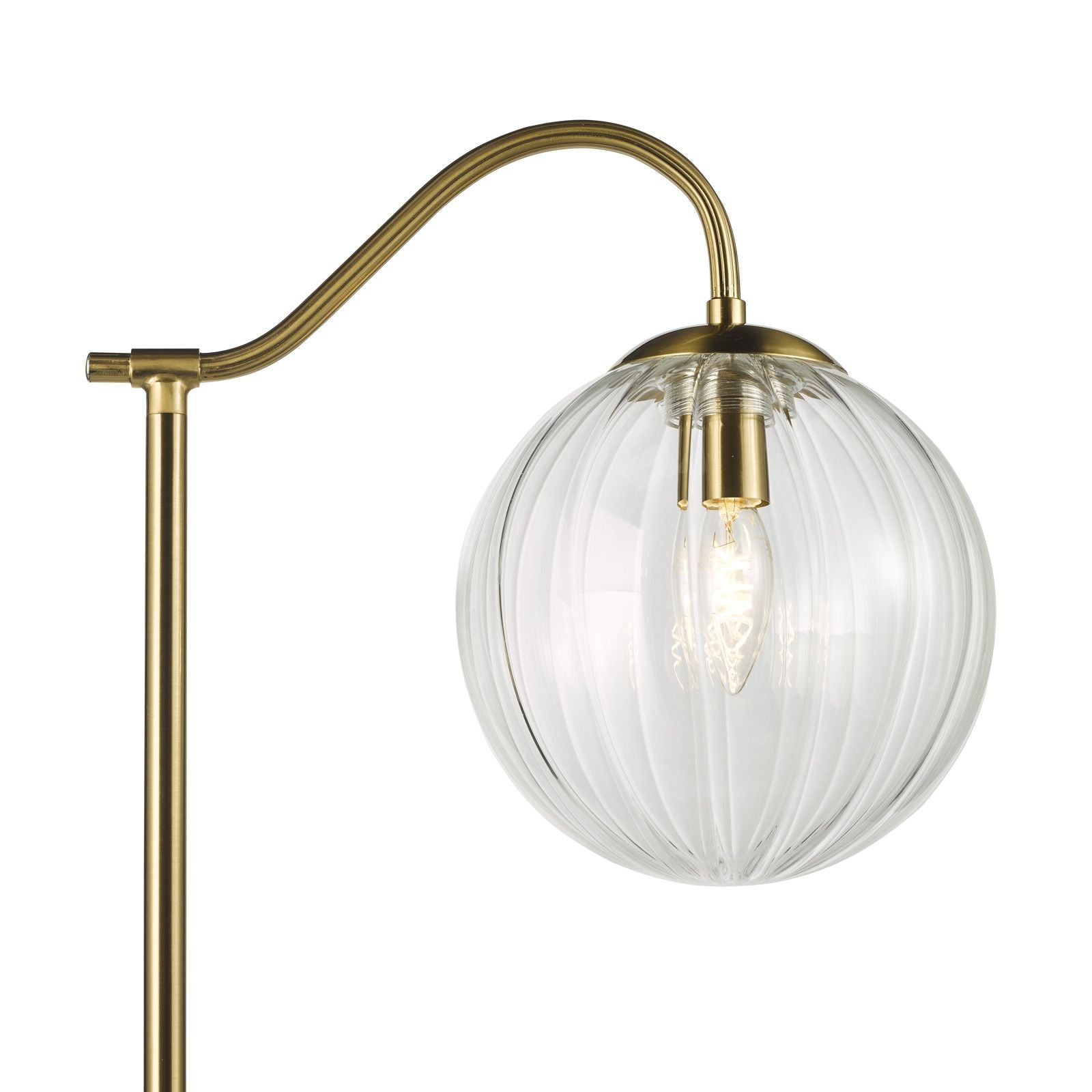 Jocelyn Floor Lamp- Natural Brass and Glass