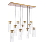 Jodelle 11 Light Bar Pendant Polished Bronze and Glass