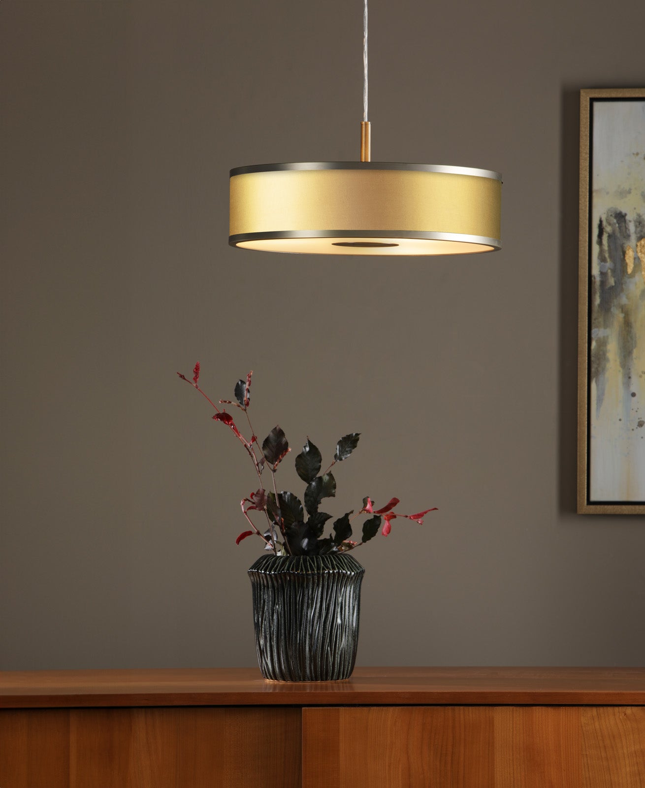 Jolyon 3/6Lt Pendant Brushed Brass With Bespoke Various Finishes E27