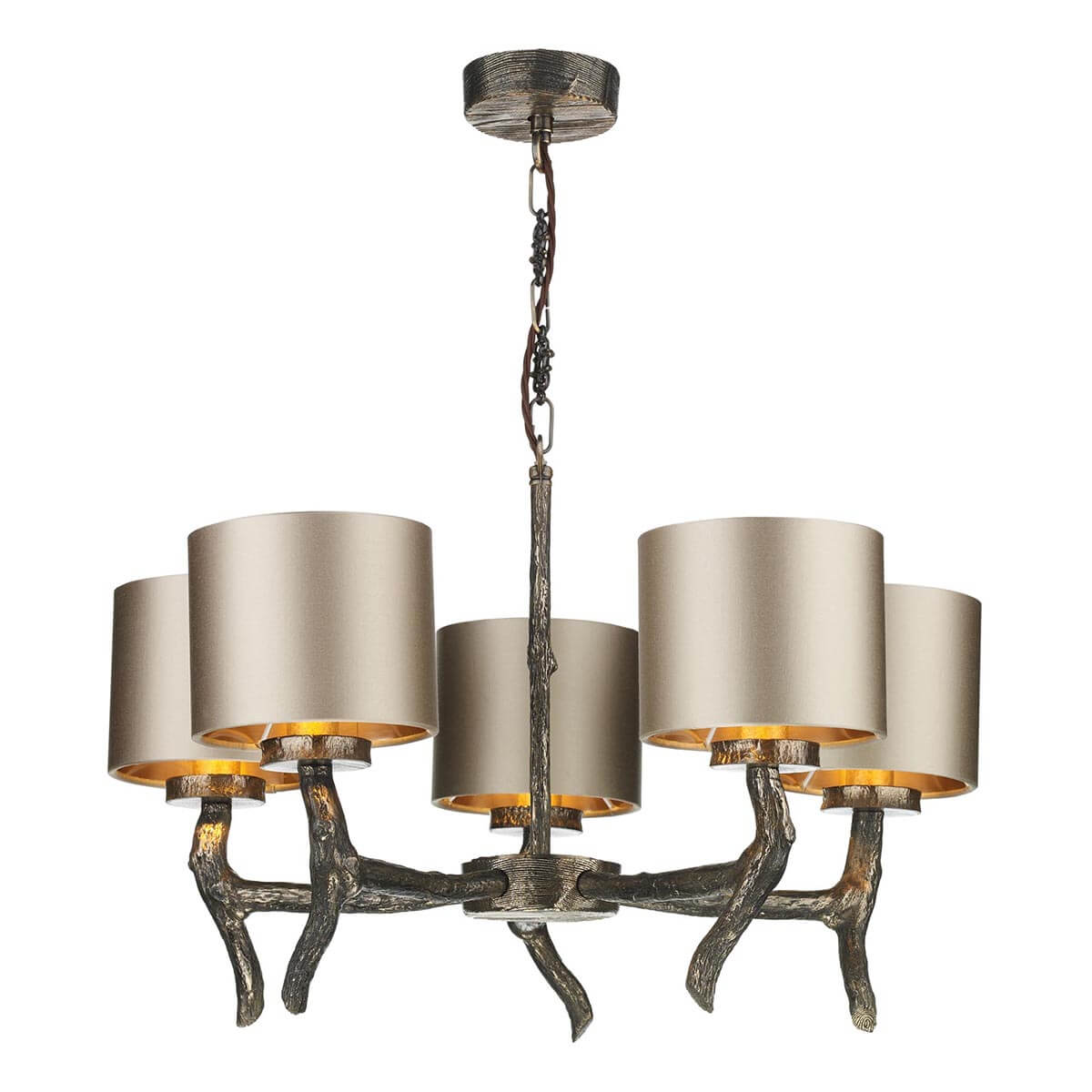 David Hunt Joshua 5Lt Multi-Arm Pendant Silk Shade Bespoke Colour