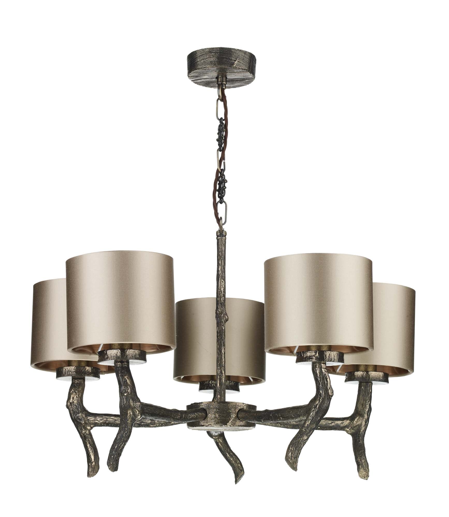 David Hunt Joshua 5Lt Multi-Arm Pendant Silk Shade Bespoke Colour