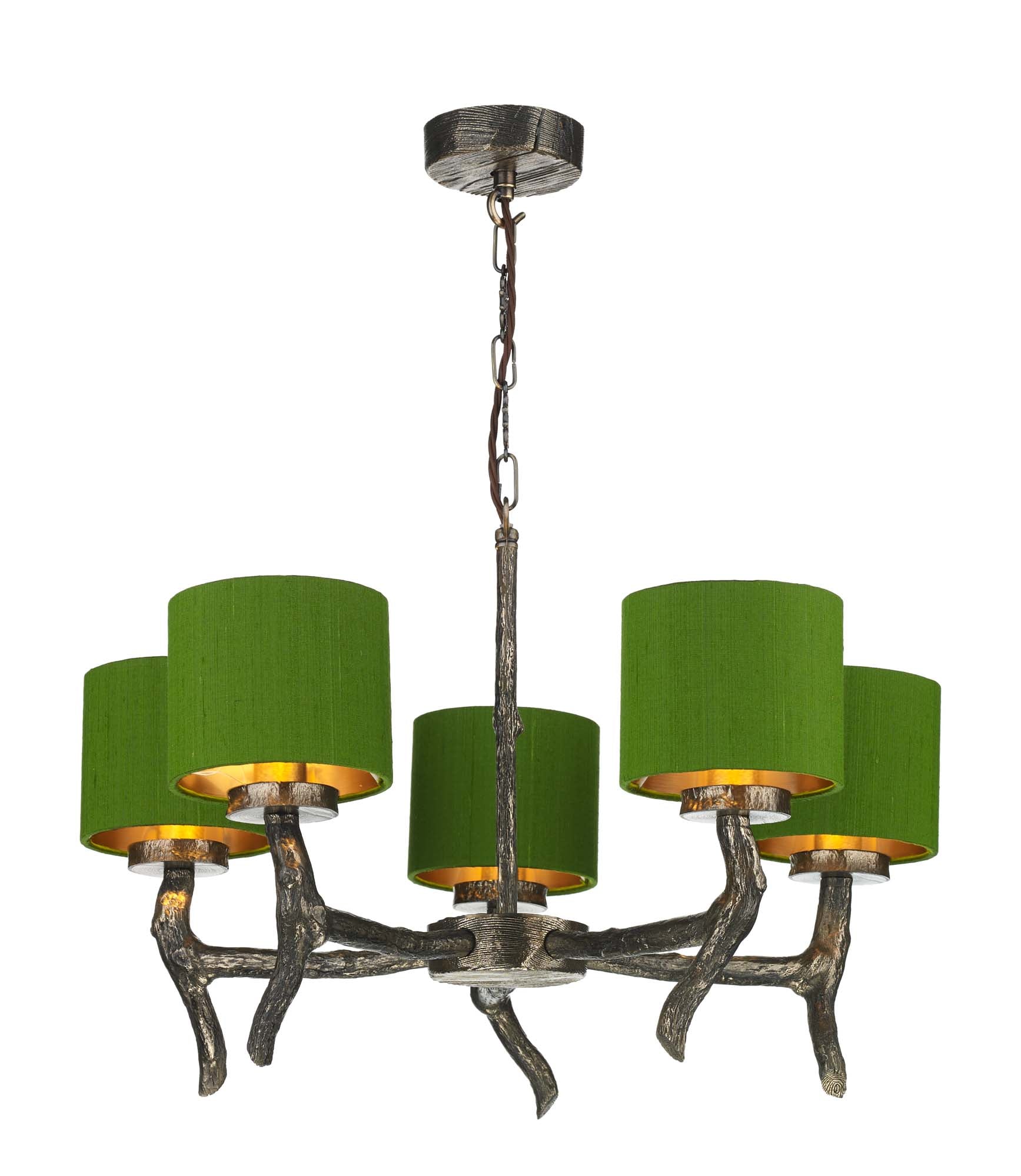 David Hunt Joshua 5Lt Multi-Arm Pendant Silk Shade Bespoke Colour