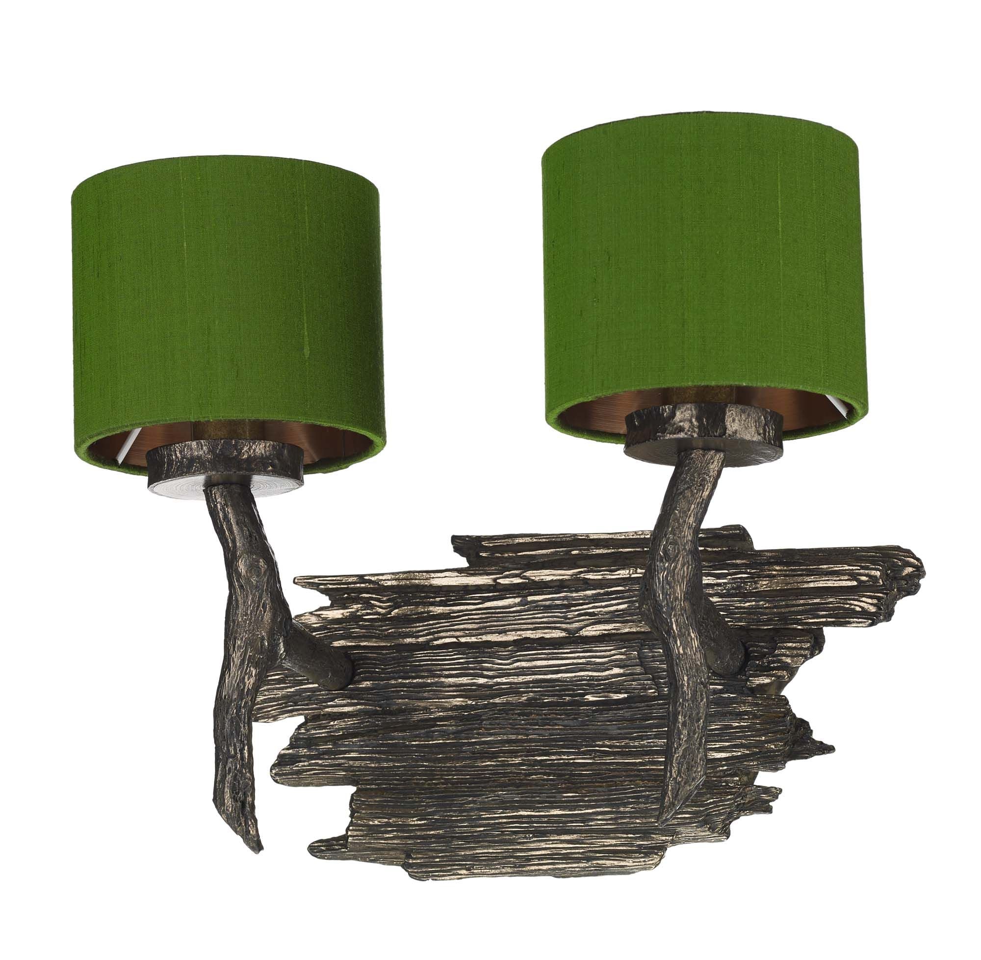 Joshua Single/Double Wall Light with Silk Shade Bespoke Colour