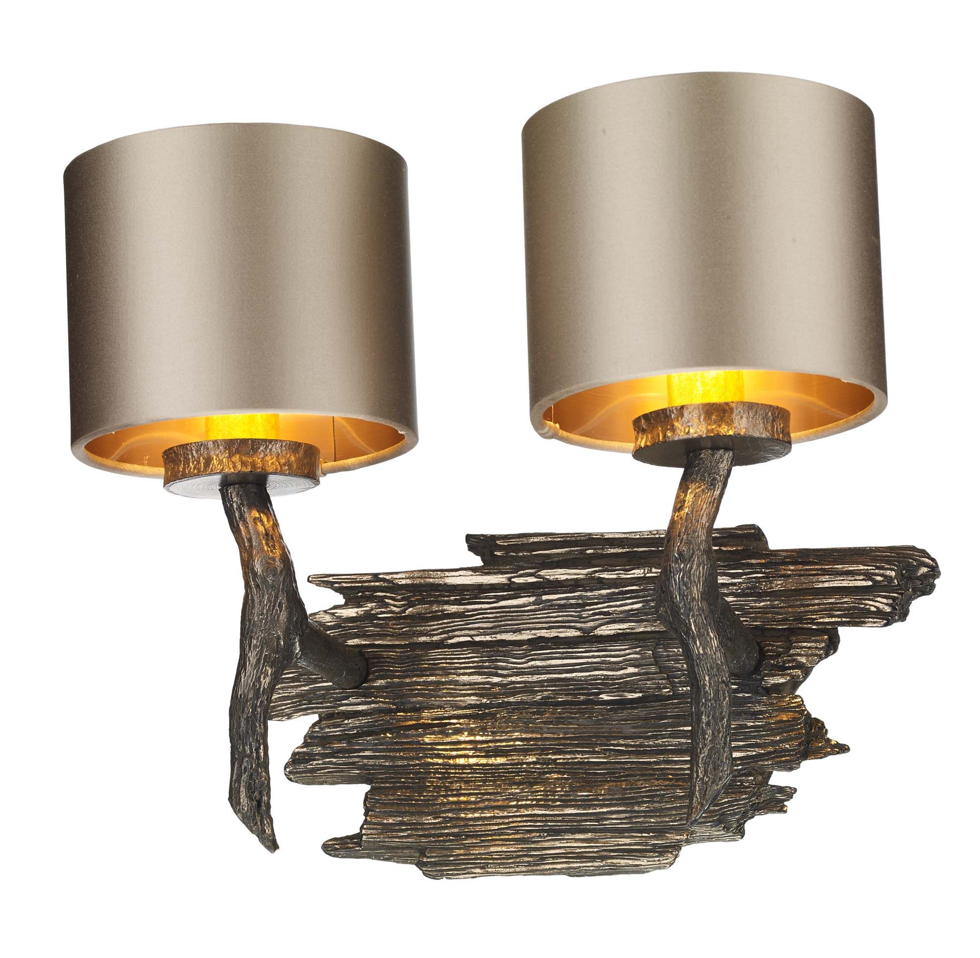 Joshua Single/Double Wall Light with Silk Shade Bespoke Colour