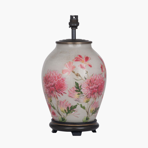 Dahlia Alstroemeria Medium Glass Lamp Base