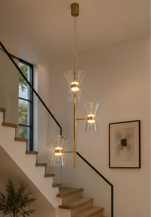 New York 6W 1Lt Pendant- Gold Finish