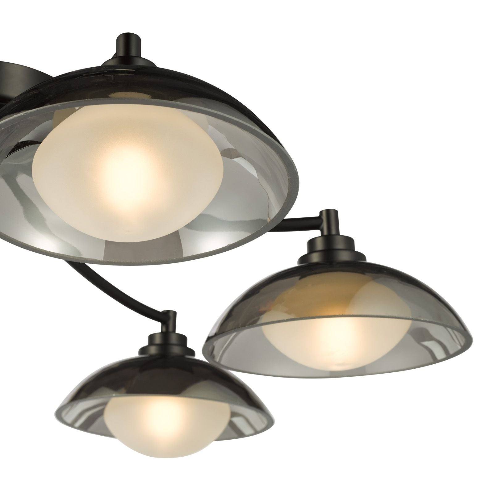 Kadience 3/6 Light Semi-Flush- Satin Black and Smoked Glass