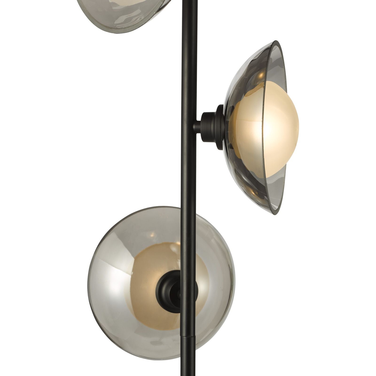 Kadience 3 Light Floor Lamp- Satin Black and Smoked Glass