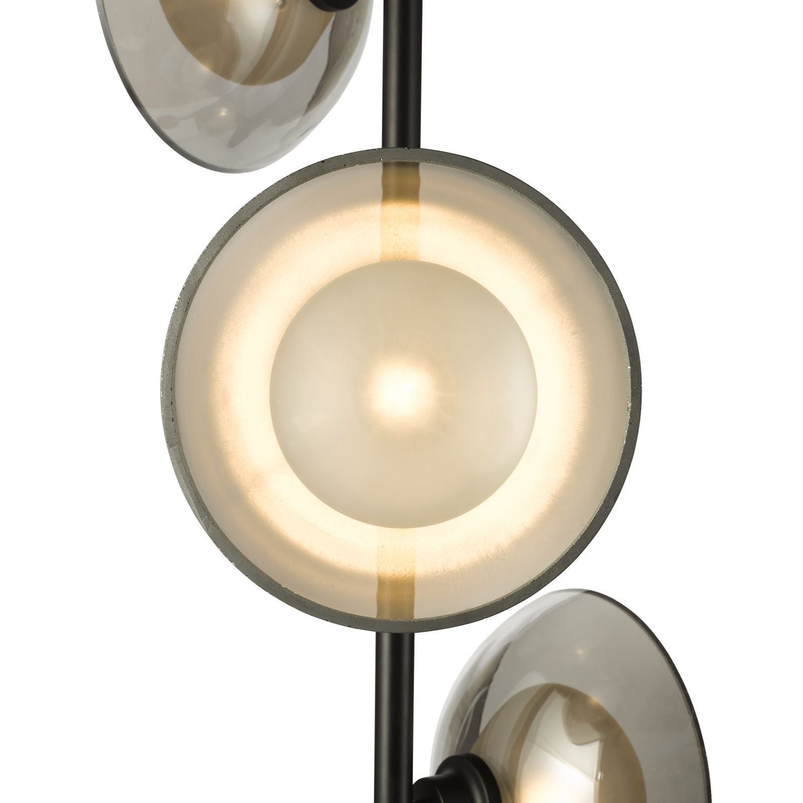 Kadience 3 Light Floor Lamp- Satin Black and Smoked Glass