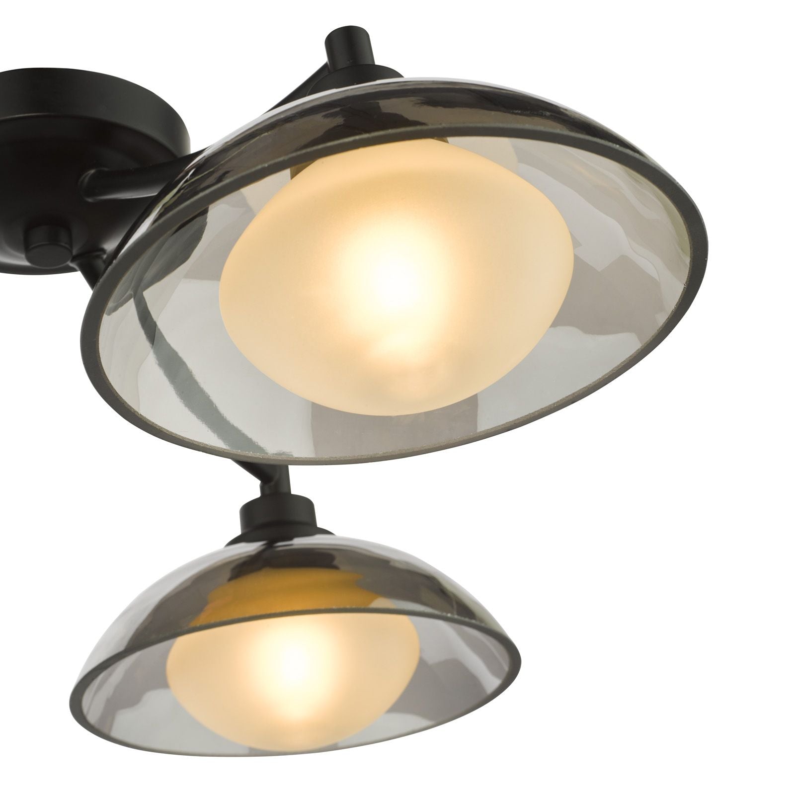 Kadience 3/6 Light Semi-Flush- Satin Black and Smoked Glass