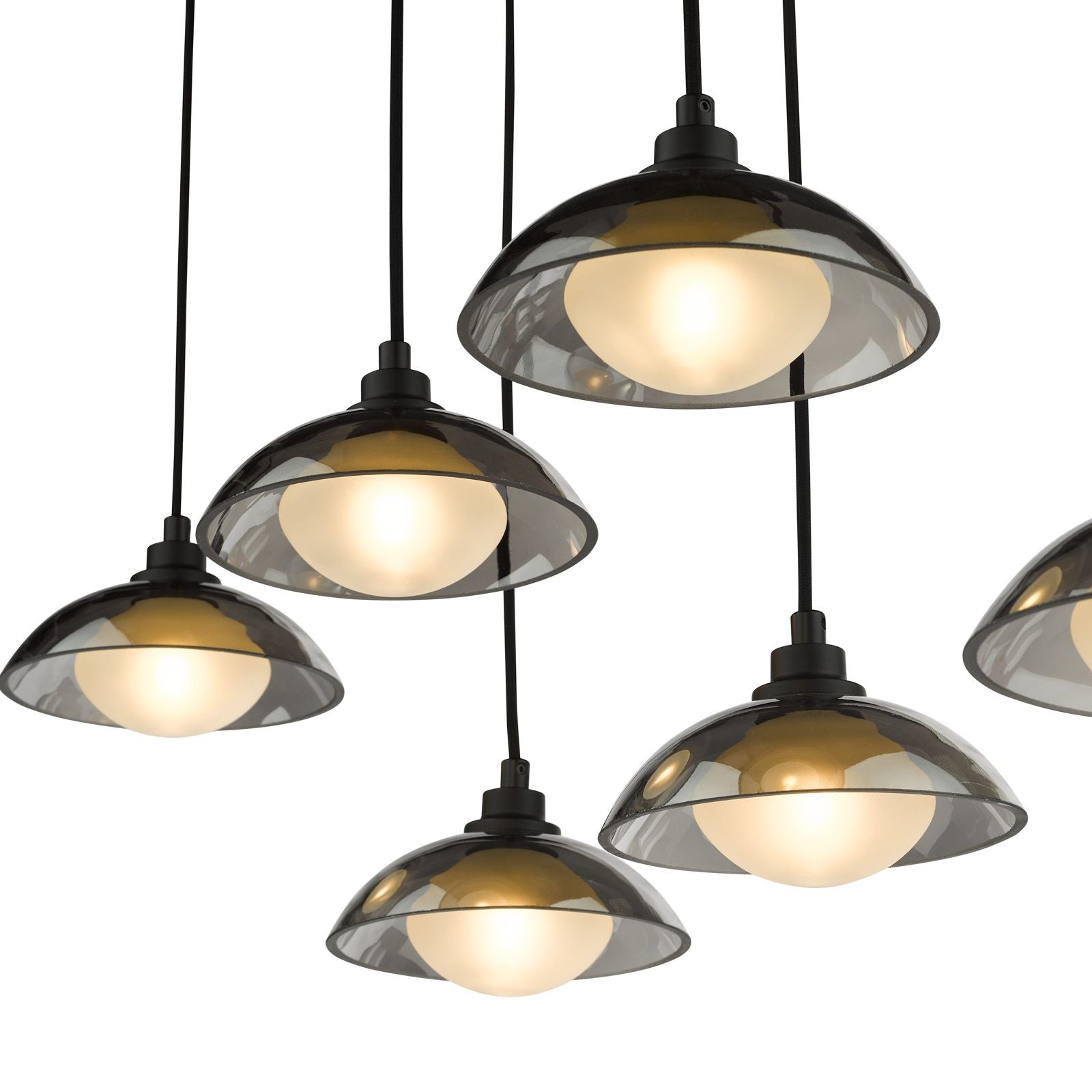 Kadience 6 Light Bar Pendant-  Satin Black and Smoked Glass