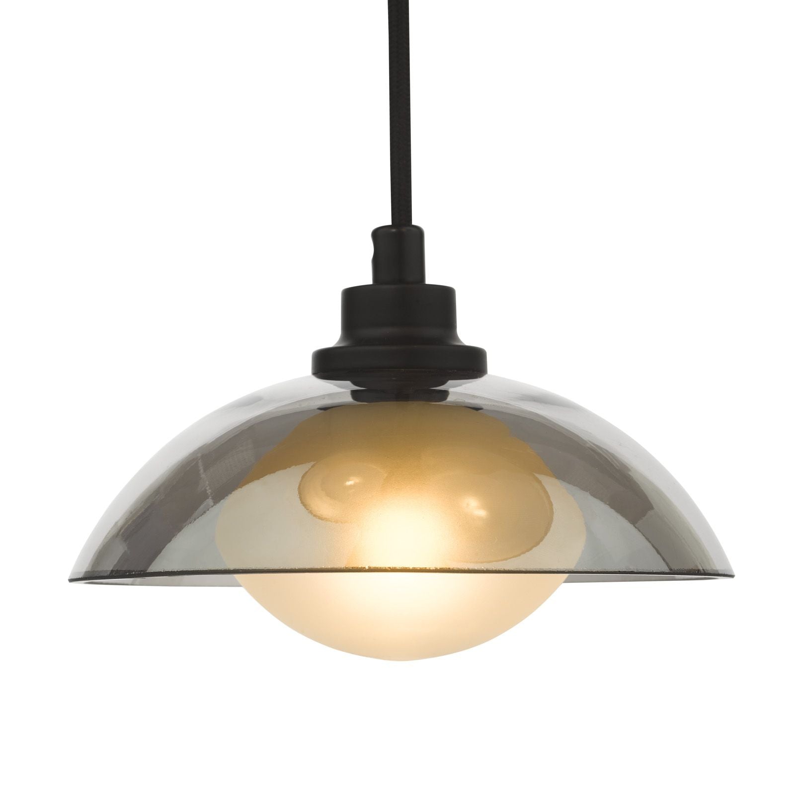 Kadience 3 Light Cluster Pendant- Satin Black and Smoked Glass