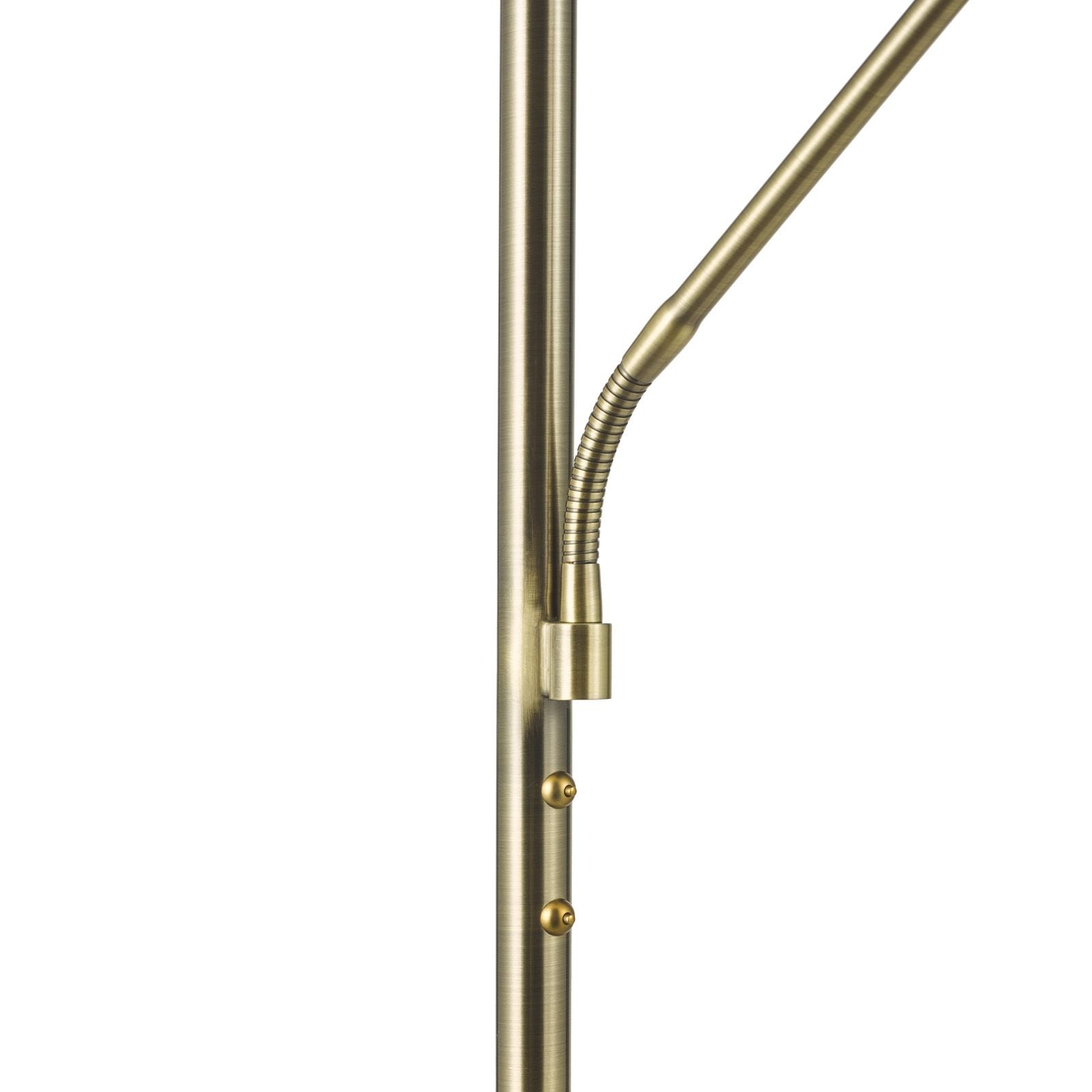 Kamika LED Mother & Child Floor Lamp- Satin Chrome/ Antique Brass