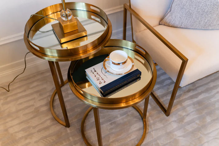 Colmar  Side Table  Set Gold - Finish 