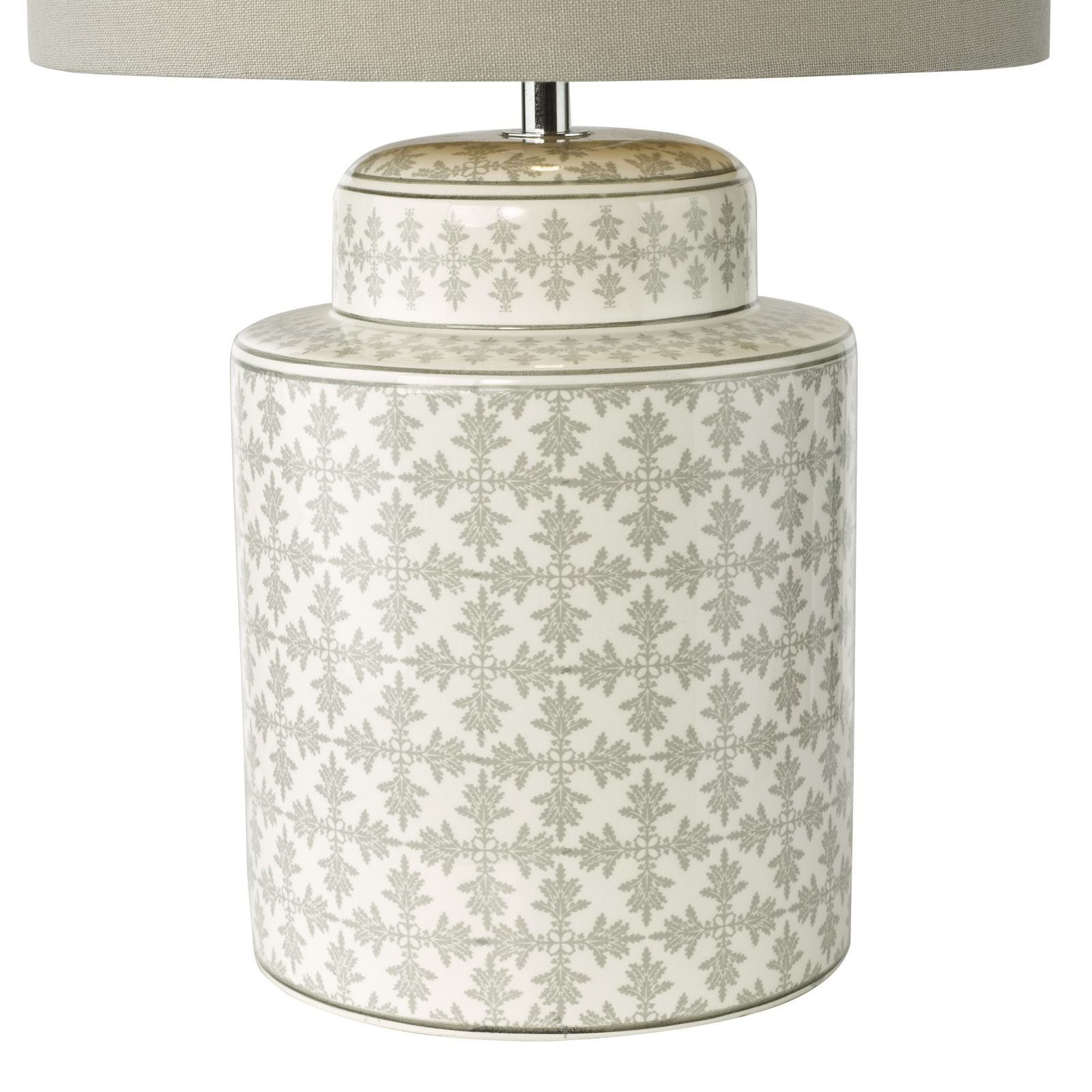 Kedron Table Lamp-  Grey and Satin Chrome With Shade