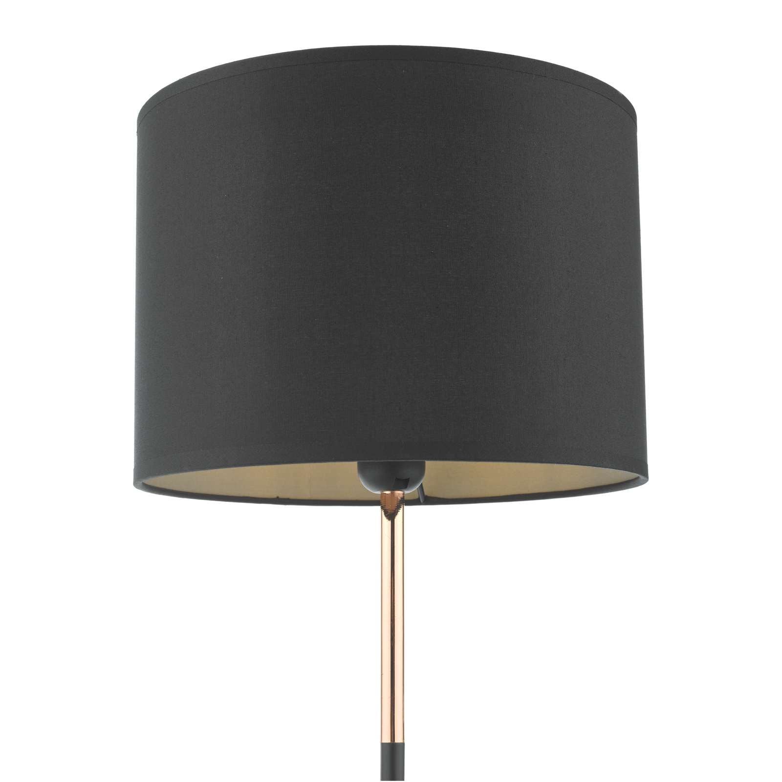 Kelso Table Lamp Matt Black Polished Copper With Shade