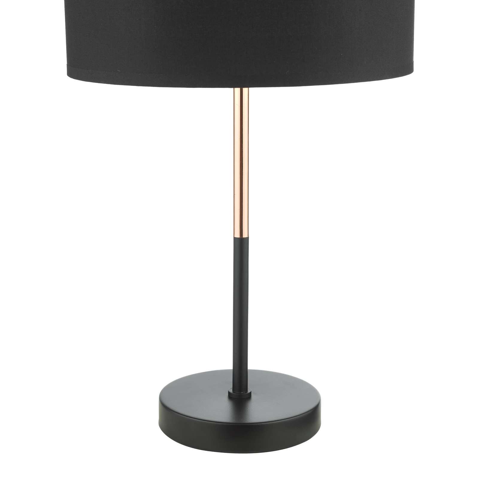 Kelso Table Lamp Matt Black Polished Copper With Shade