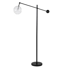 Aura Glass Ball and Black Metal Floor Lamp G4