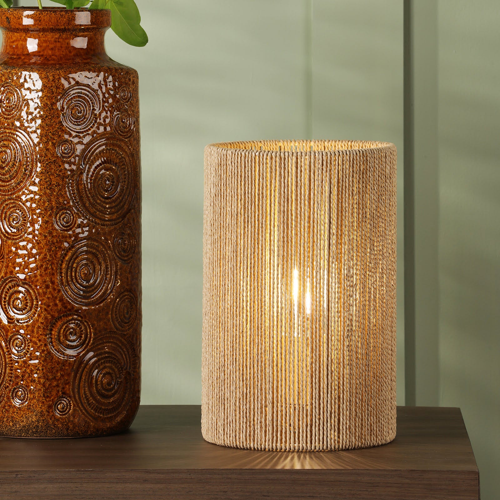 Keona Table Lamp Natural String Shade E27