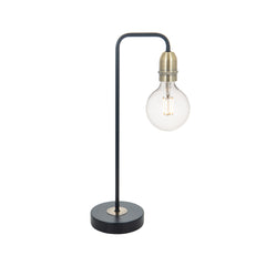 Kiefer Table Lamp Black & Antique Brass/Satin Chrome E27