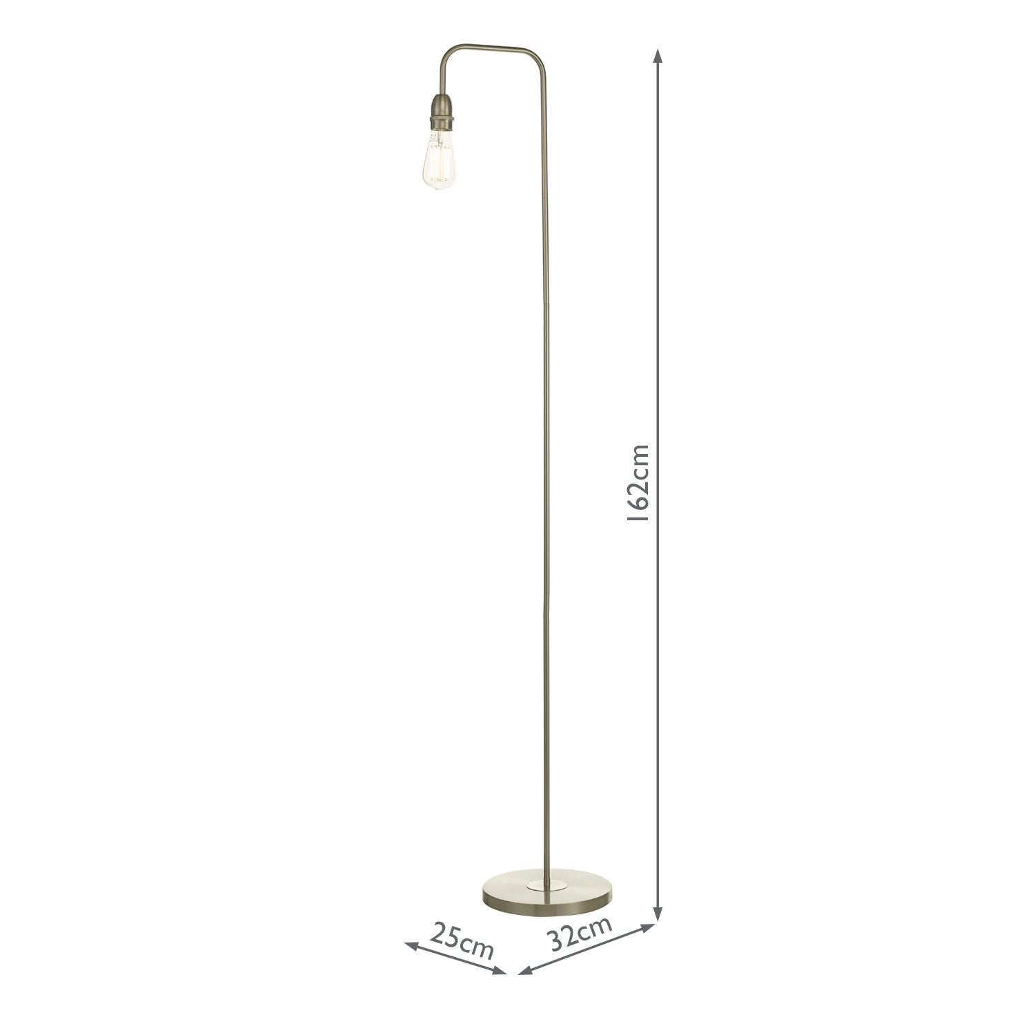 Kiefer Floor Lamp  Black & Antique Brass