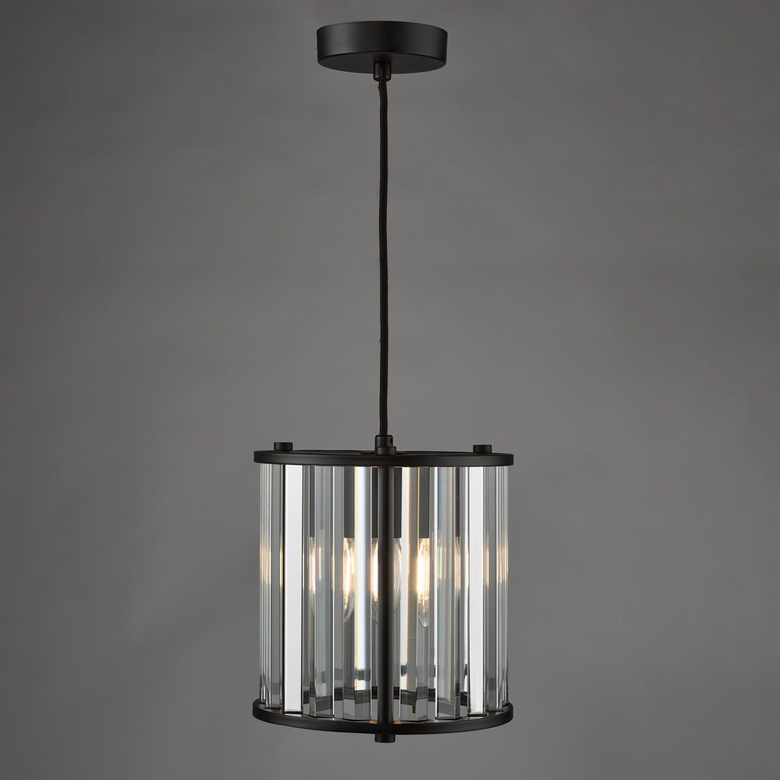 Kiran 1Lt Pendant - Natural Brass/Satin Black