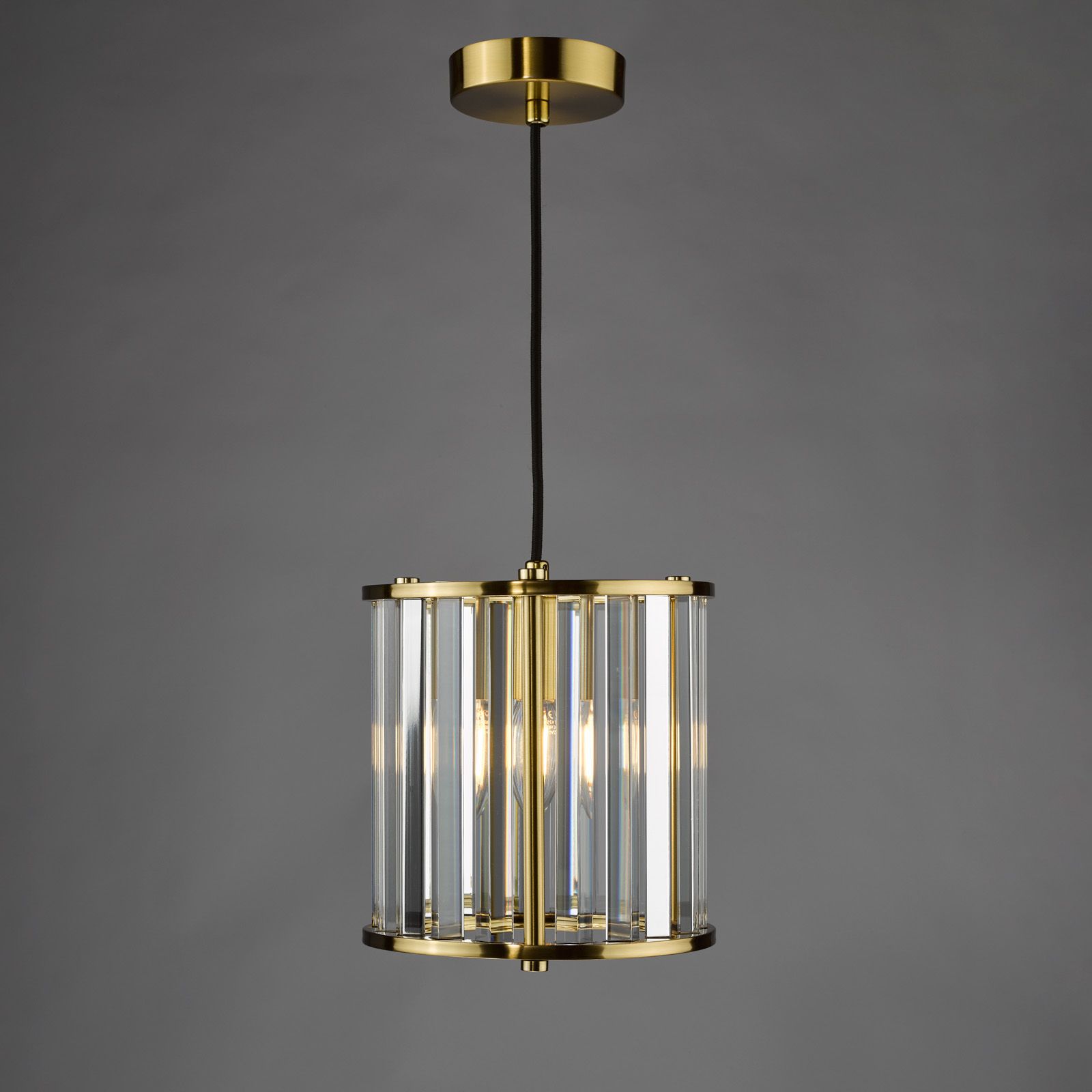 Kiran 1Lt Pendant - Natural Brass/Satin Black