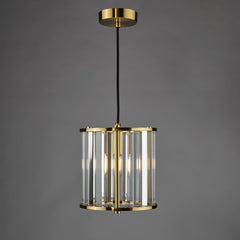 Kiran 1Lt Pendant - Natural Brass/Satin Black