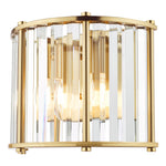 Kiran 2Lt Crystal Wall Light - Natural Brass / Satin Black