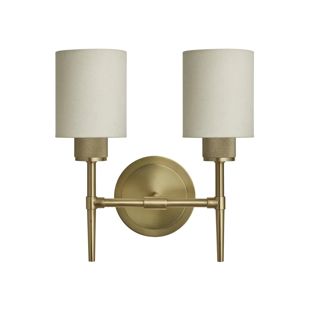 Knurled Torch Double Wall Light - Light Natural Cotton