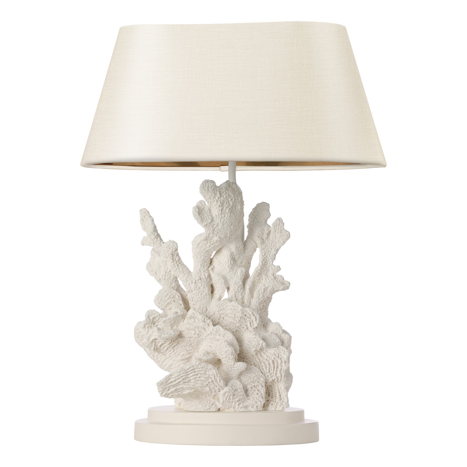 Korallion Table Lamp In Chalk White/Gold And Black Base Only E27