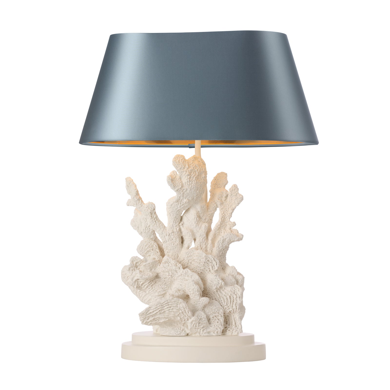 Korallion Table Lamp In Chalk White/Gold And Black Base Only E27