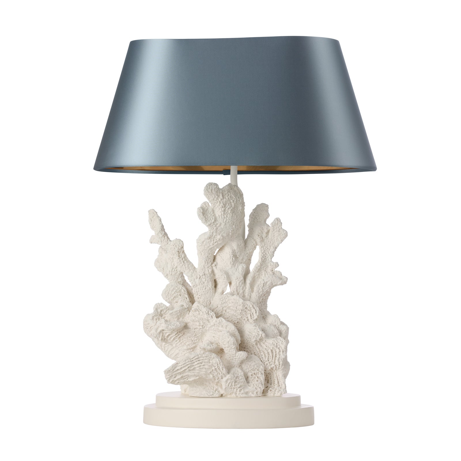 Korallion Table Lamp In Chalk White/Gold And Black Base Only E27