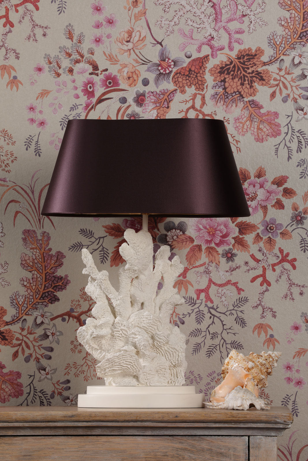 Korallion Table Lamp In Chalk White/Gold And Black Base Only E27